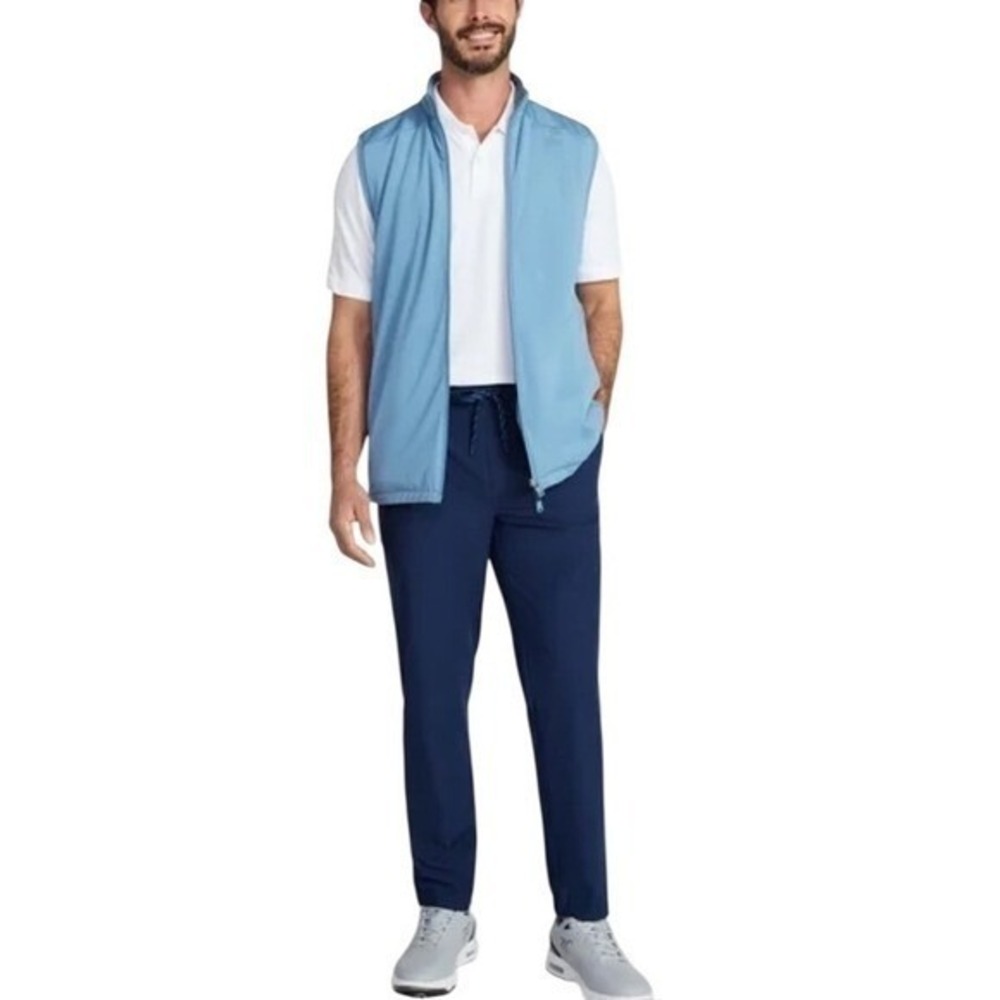 NWT Birdie Bound Mens Reversible Golf Vest Light Blue  Full Zip Size XL